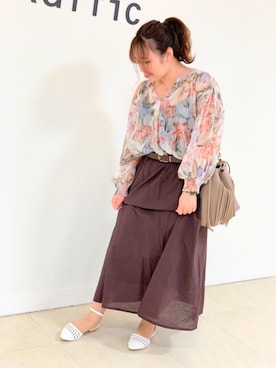 「しまむら（シマムラ）のアイテム（スカート）」を使った、ORientalTRaffic  溝口店さん（レディース・155cm）の春コーディネート