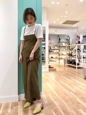 「GU（ジーユー）のアイテム（オールインワン・サロペット）」を使った、ORientalTRaffic  溝口店さん（レディース・158cm）の春コーディネート