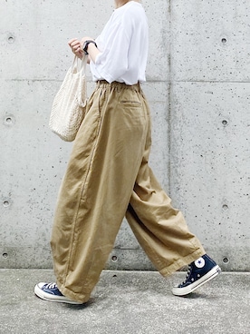 「無印良品（ムジルシリョウヒン）のアイテム（バッグ）」を使った、ryo___kaさん（レディース・167cm）の春コーディネート
