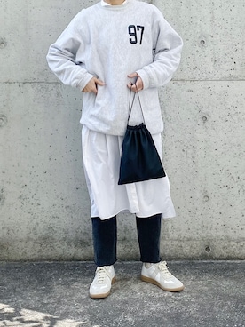 「ジャーマントレーナー」｜「アイテム（シャツワンピース）」を使った、ryo___kaさん（レディース・167cm）の冬コーディネート