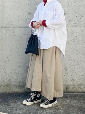 「アイテム（チノパンツ）」を使った、ryo___kaさん（レディース・167cm）の冬コーディネート