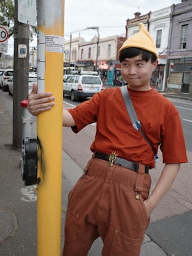 「mercibeaucoup,（メルシーボークー）のアイテム（パンツ）」を使った、Han(TW)さん（メンズ・170cm）の春コーディネート