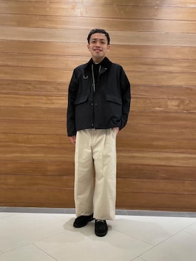 「Tシャツ/カットソー」｜「アイテム（その他アウター）」を使った、野田 昌宏さん（メンズ・163cm）の秋コーディネート
