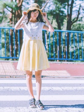 「abcd（ナシ）のアイテム（帽子）」を使った、shizuka.さん（レディース・168cm）の秋コーディネート