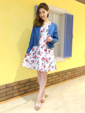 「ノーカラージャケット」｜「アイテム（その他アウター）」を使った、BE RADIANCE_OFFICIALさん（レディース・157cm）の春コーディネート