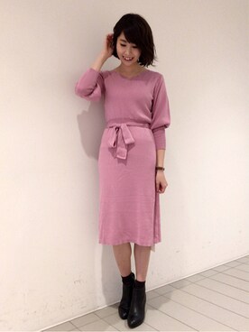 「BE RADIANCE（ビーラディエンス）のアイテム（セットアップ）」を使った、BE RADIANCE_OFFICIALさん（レディース・158cm）の冬コーディネート
