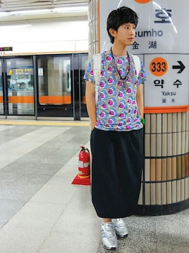 「diddlediddle（ディドルディドル）のアイテム（パンツ）」を使った、いずっちさん（メンズ・165cm）の夏コーディネート