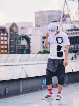 「diddlediddle（ディドルディドル）のアイテム（シューズ）」を使った、いずっちさん（メンズ・165cm）の夏コーディネート