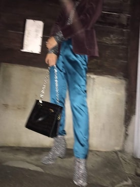 「アイテム（ブーティ、シルバー系）」を使った、サトミさん（レディース・158cm）の秋コーディネート