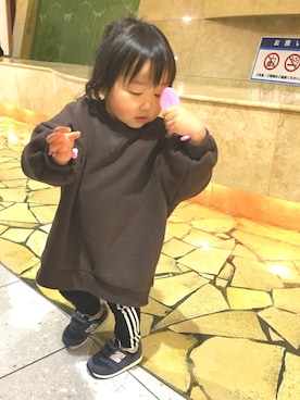 「2歳3ヶ月」｜「アイテム（スウェット）」を使った、emamonさん（キッズ・80cm）の冬コーディネート