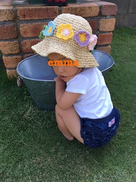 「Ruffle Butts （ラッフルバッツ）のアイテム」を使った、emmaさん（キッズ・80cm）の夏コーディネート