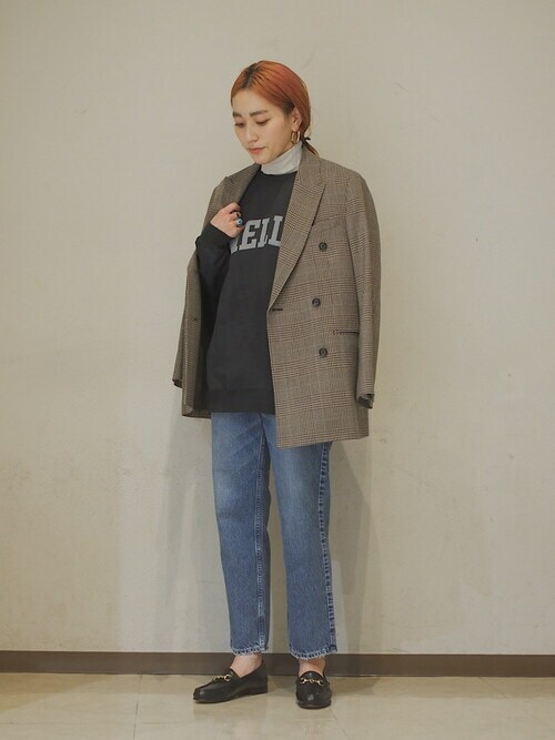 セール】Primary NavyLabel:ブラウンチェックダブルジャケット セール】Primary NavyLabel:ブラウンチェックダブルジャケット