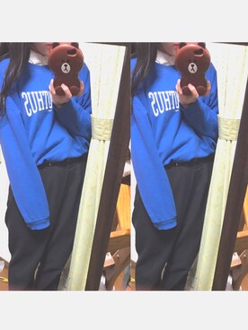 「アイテム（スマホケース/カバー、ブラウン系）」を使った、まいめろさん（レディース・154cm）の春コーディネート