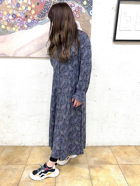 「ZARA（ザラ）のアイテム（スニーカー）」を使った、Kiekoさん（レディース・154cm）の冬コーディネート