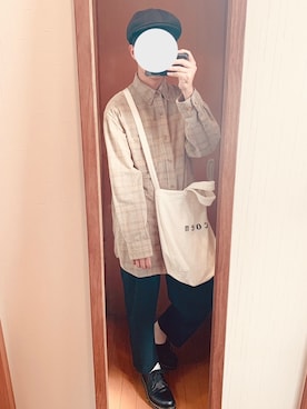 「BRIXTON（ブリクストン）のアイテム（ハンチング/ベレー帽）」を使った、ゆずさん（メンズ・166cm）の秋コーディネート