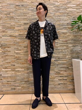 「RECOMMEND  ITEM STYLING」｜「アイテム（スリッポン）」を使った、小林 心さん（メンズ・173cm）の夏コーディネート
