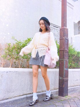 「Marblee（マー ブリー）のアイテム」を使った、中島絢乃さん（レディース・156cm）の秋コーディネート