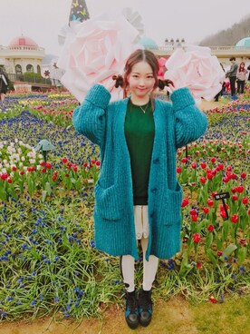 「blue」｜「アイテム（レギンス/スパッツ）」を使った、Yunaさん（レディース・153cm）の春コーディネート