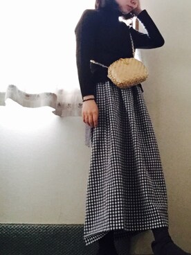 「usedのアイテム（One piece dress、ブルー系）」を使った、やよひさん（レディース・154cm）の春コーディネート