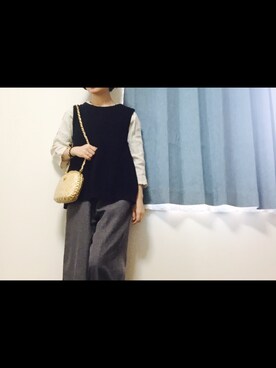 「usedのアイテム（Trousers、グレー系）」を使った、やよひさん（レディース・154cm）の春コーディネート
