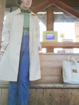 「usedのアイテム（Denim pants、ブルー系）」を使った、やよひさん（レディース・154cm）の春コーディネート