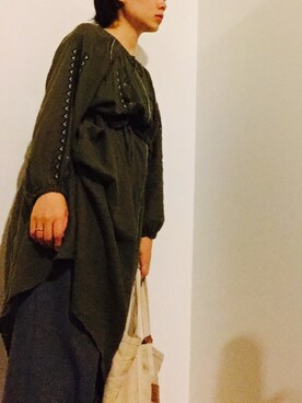 「usedのアイテム（Trousers、グレー系）」を使った、やよひさん（レディース・154cm）の夏コーディネート