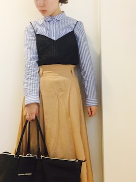 「JOURNAL STANDARD（ジャーナルスタンダード）のアイテム（Boston bag、ブラック系）」を使った、やよひさん（レディース・154cm）の夏コーディネート