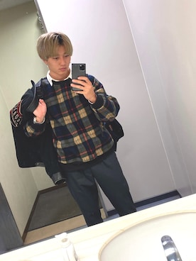「CASPER JOHN AIVER（キャスパージョンアイバー）のアイテム（帽子）」を使った、シャンさん（メンズ・175cm）の冬コーディネート