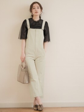 「mysty woman（ミスティウーマン）のアイテム（サロペット/オーバーオール）」を使った、mystywoman_officialさん（レディース・164cm）の春コーディネート