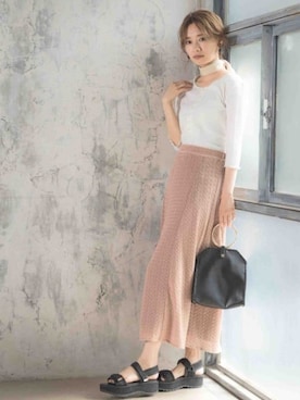 「ジャガード」｜「アイテム（財布/小物）」を使った、mystywoman_officialさん（レディース・166cm）の夏コーディネート