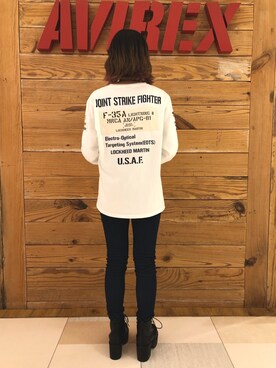 「AVIREX（アヴィレックス）のアイテム」を使った、OSWさん（レディース・165cm・10代）の冬コーディネート