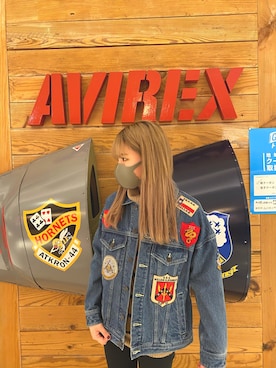 「AVIREX（アヴィレックス）のアイテム」を使った、OSWさん（レディース・160cm・10代）の冬コーディネート