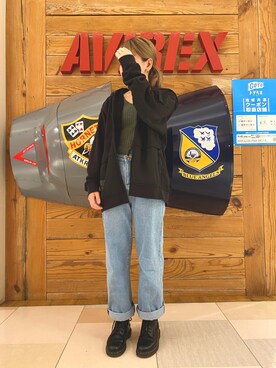 「AVIREX（アヴィレックス）のアイテム」を使った、OSWさん（レディース・160cm・10代）の冬コーディネート