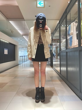 「AVIREX（アヴィレックス）のアイテム」を使った、OSWさん（レディース・160cm・10代）の春コーディネート