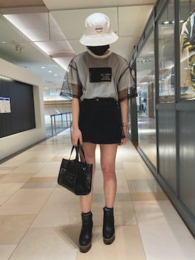 「アイテム（帽子）」を使った、OSWさん（レディース・160cm・10代）の春コーディネート
