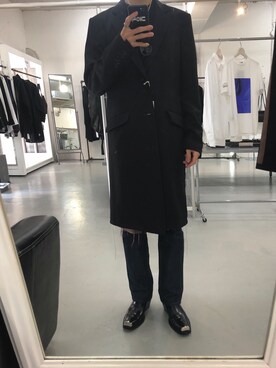 「sulvam（サルバム）のアイテム（チェスターコート）」を使った、jxxxsonさん（メンズ・170cm）の夏コーディネート