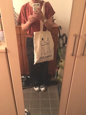 「PAR ICI（パーリッシィ）のアイテム（バッグ）」を使った、たけのこにほきさん（レディース・155cm）の夏コーディネート