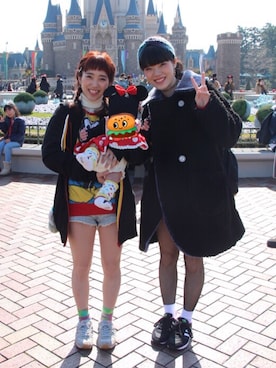 「POU DOU DOU（プードゥドゥ）のアイテム（その他アウター）」を使った、airi⍢⃝さん（レディース・160cm）の冬コーディネート