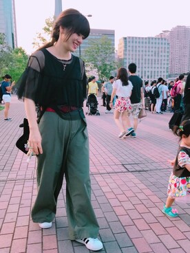 「ハートベルト」｜airi⍢⃝さん（レディース・160cm）の夏コーディネート