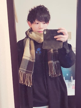 「Lui's（ルイス）のアイテム（トレンチコート）」を使った、ひろさん（メンズ・163cm）の冬コーディネート