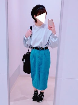 「おちびさん」｜「アイテム（ハンチング/ベレー帽）」を使った、空耳さん（レディース・146cm）の春コーディネート