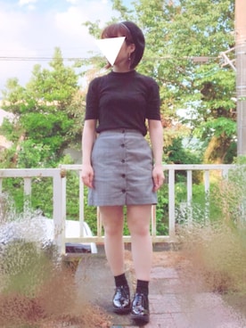 「おちびさん」｜「アイテム（ハンチング/ベレー帽）」を使った、空耳さん（レディース・146cm）の春コーディネート