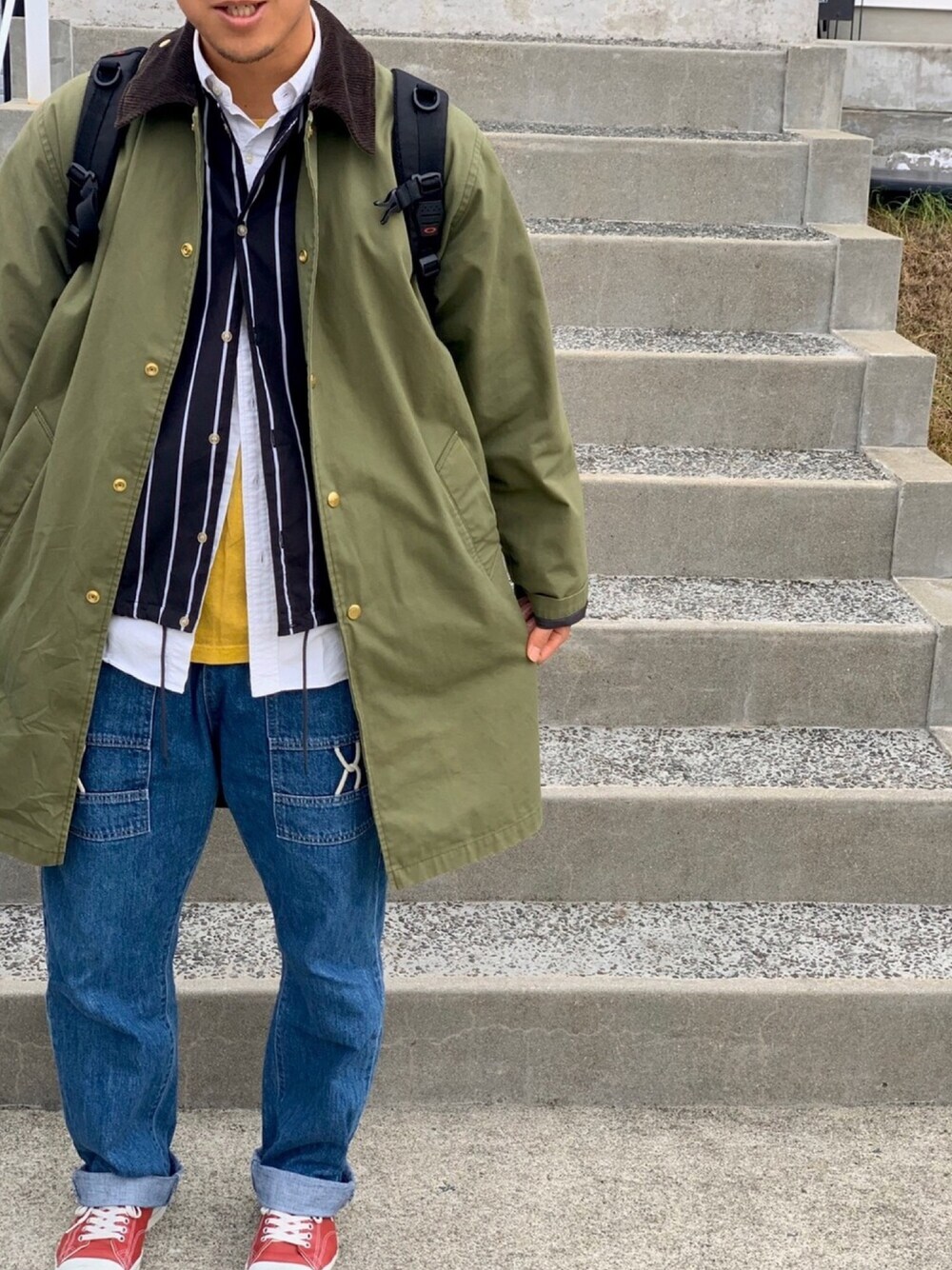 1knto23｜NECESSARY or UNNECESSARYのステンカラーコートを使った 