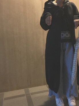 「Ameri（アメリ）のアイテム（パーカー）」を使った、white さん（レディース・153cm）の秋コーディネート