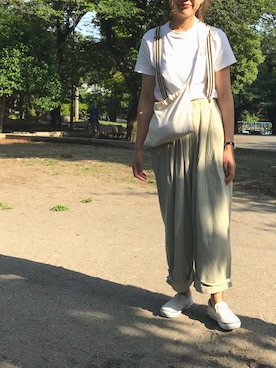 「haco!（ハコ）のアイテム（アナログ腕時計）」を使った、white さん（レディース・153cm）の夏コーディネート