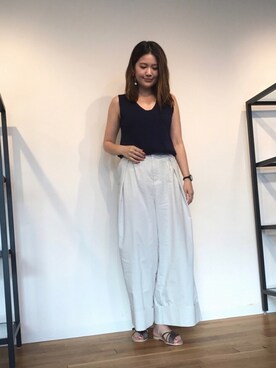 「アイテム（サンダル、グリーン系）」を使った、kokuboさん（レディース・161cm）の夏コーディネート