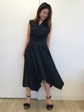 「アシンメトリー」｜「アイテム（シャツワンピース）」を使った、kokuboさん（レディース・161cm）の春コーディネート