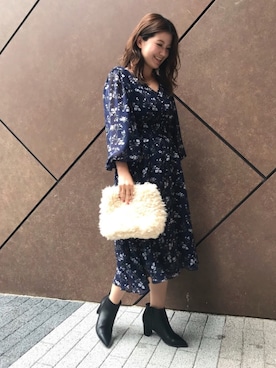 「RANDA（ランダ）のアイテム（バッグ）」を使った、kokuboさん（レディース・161cm）の秋コーディネート