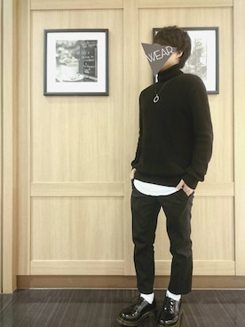 「TOPMAN（トップマン）のアイテム（スラックス）」を使った、しゅんしゅん丸さん（メンズ・165cm）の冬コーディネート