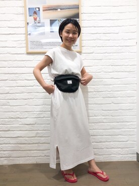 「Herschel Supply（ハーシェルサプライ）のアイテム」を使った、フタバさん（レディース・151cm）の夏コーディネート